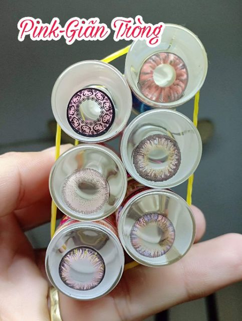 Contact lens /Kính áp tròng - PINK tặng kèm khây dụng cụ