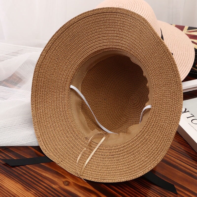 Nón cói đi biển nơ dài siêu xinh, mũ cói thời trang giá rẻ