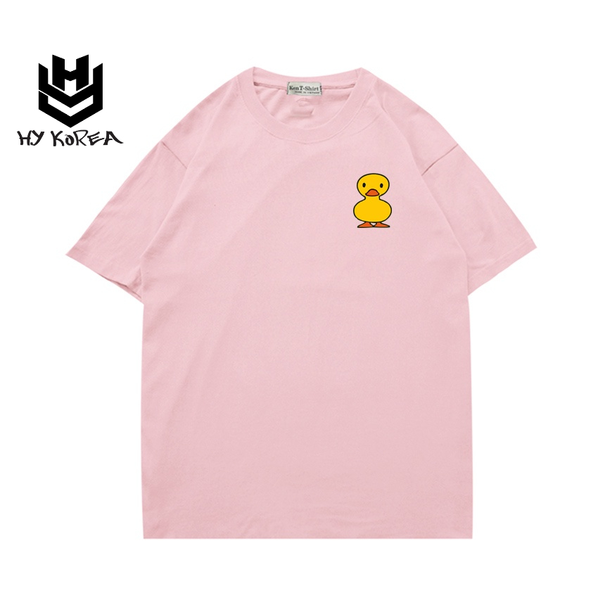 Áo thun tay ngắn nhóm áo lớp HY KOREA Vải cotton 75% form rộng in hình Vịt vàng 485