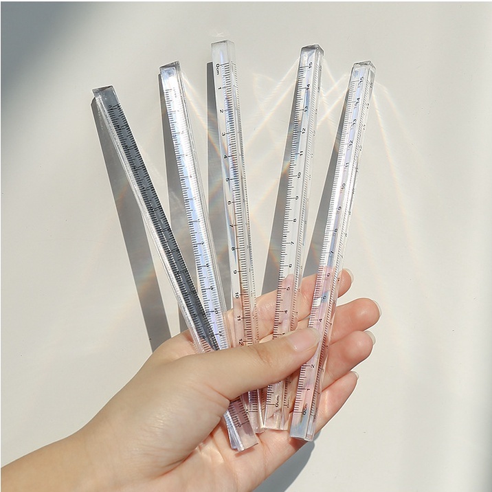 Thước Đo Hình Tam Giác 15cm Trong Suốt Cho Học Sinh
