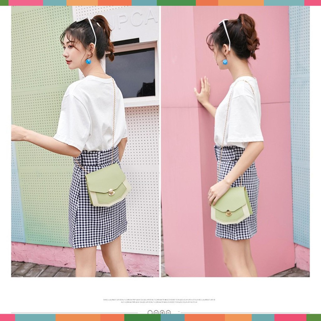 Túi đẹp lạ - Túi đeo chéo nữ lục giác độc lạ sang trọng phong cách Hàn Quốc