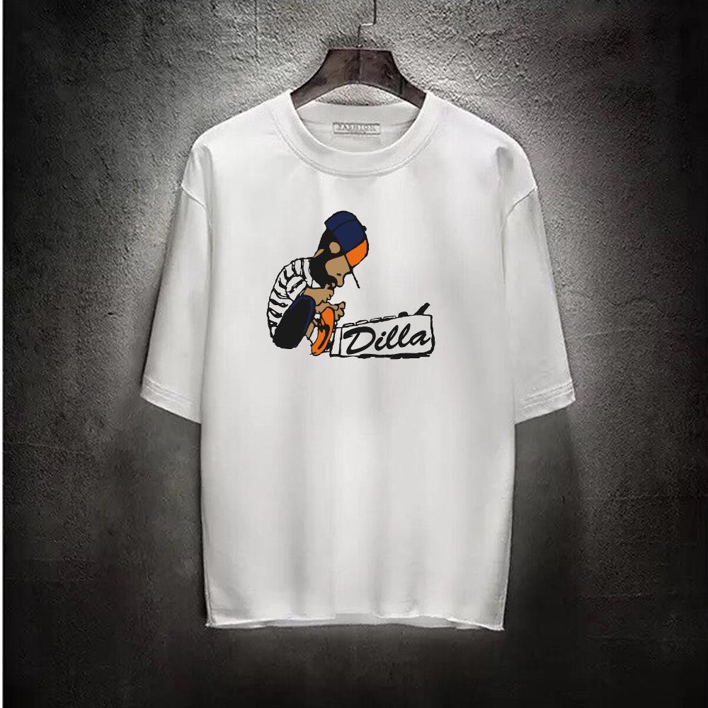 ÁO THUN TAY LỠ THỜI TRANG Normal White dilla PHONG CÁCH HÀN QUỐC AOMI