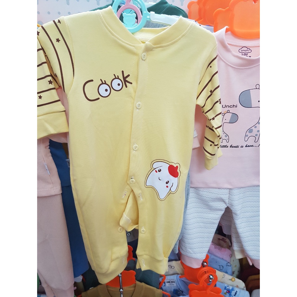 Body nỉ quảng châu đóng cúc giữ ấm cho bé từ 3-6kg