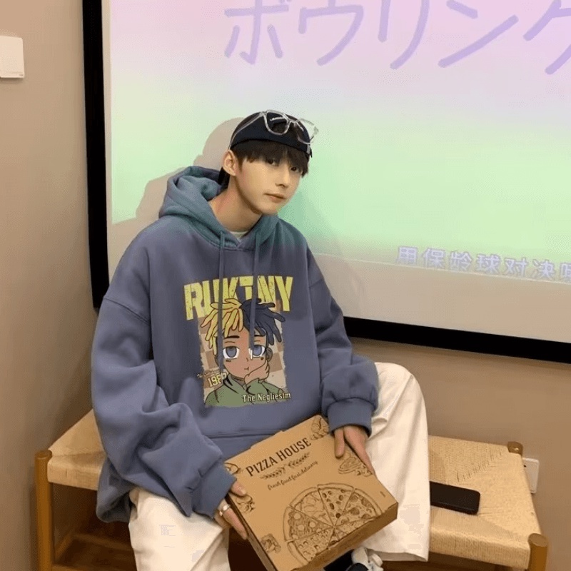 Áo hoodie In Chữ Phong Cách Nhật Bản Thời Trang Cao Cấp Size M-5XL