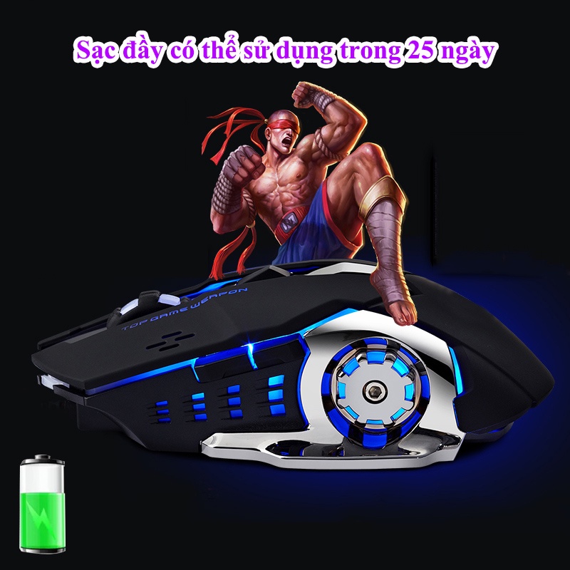 UPUPIN Chuột không dây gaming Led wireless 2.4GHz laptop Tự động đổi màu sắc chuột chơi game không dây