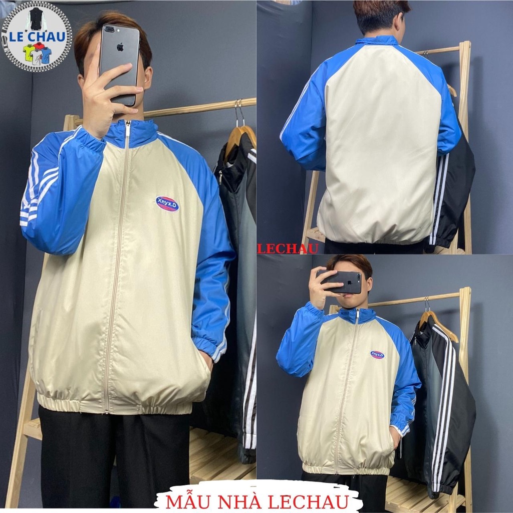 Áo khoác dù 2 lớp nam nữ form rộng AKD44 jacket unisex XNYX phối viền tay streetstyle hottrend phù hợp sinh viên LECHAU