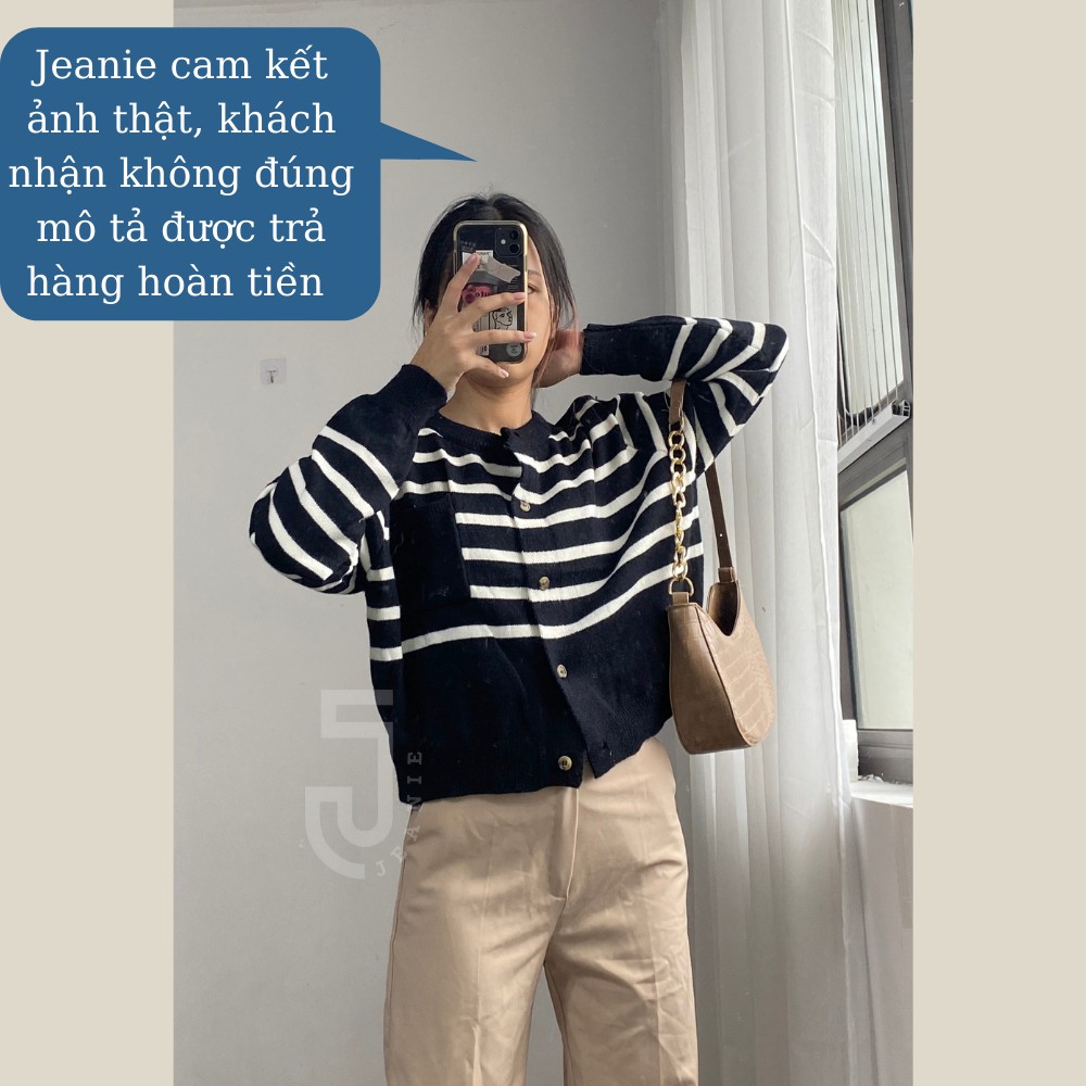 Áo len cardigan nữ JEANIE cao cấp, áo khoác len nữ form rộng Hàn Quốc chất len lông thỏ mềm mịn