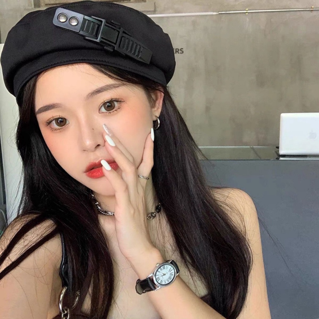 Mũ beret dây nhựa Phong Cách Hàn Quốc Cổ Điển Thời Trang Dành Cho Nữ