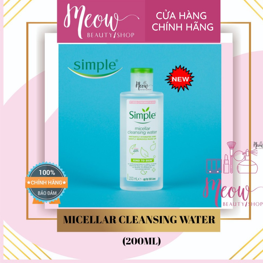 Simple - Nước tẩy trang Simple Micellar Cleansing Water (200ml)