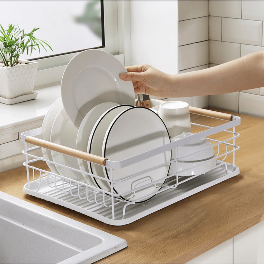 Kệ sắt để bát đũa cán gỗ, giá đựng bát đũa Hàn Quốc - Décor nhà Sò | BigBuy360 - bigbuy360.vn