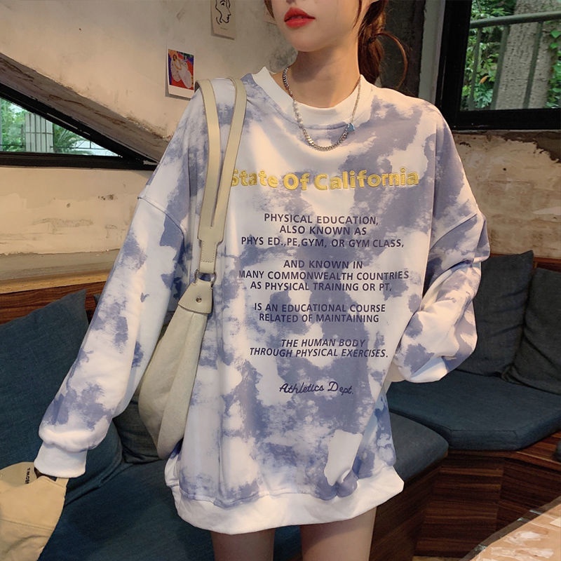 Áo sweater Mỏng Tay Dài Dáng Rộng Nhuộm Màu Phong Cách Hàn Quốc Dành Cho Nữ áo len nữ JL-WY-02