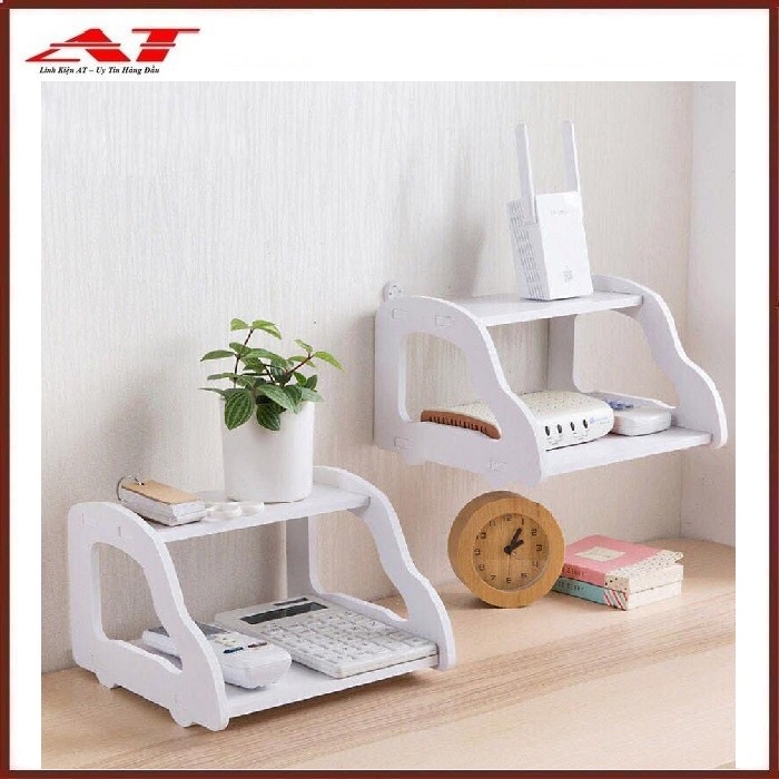 Kệ trang trí mini 2 tầng tặng móc đóng tường