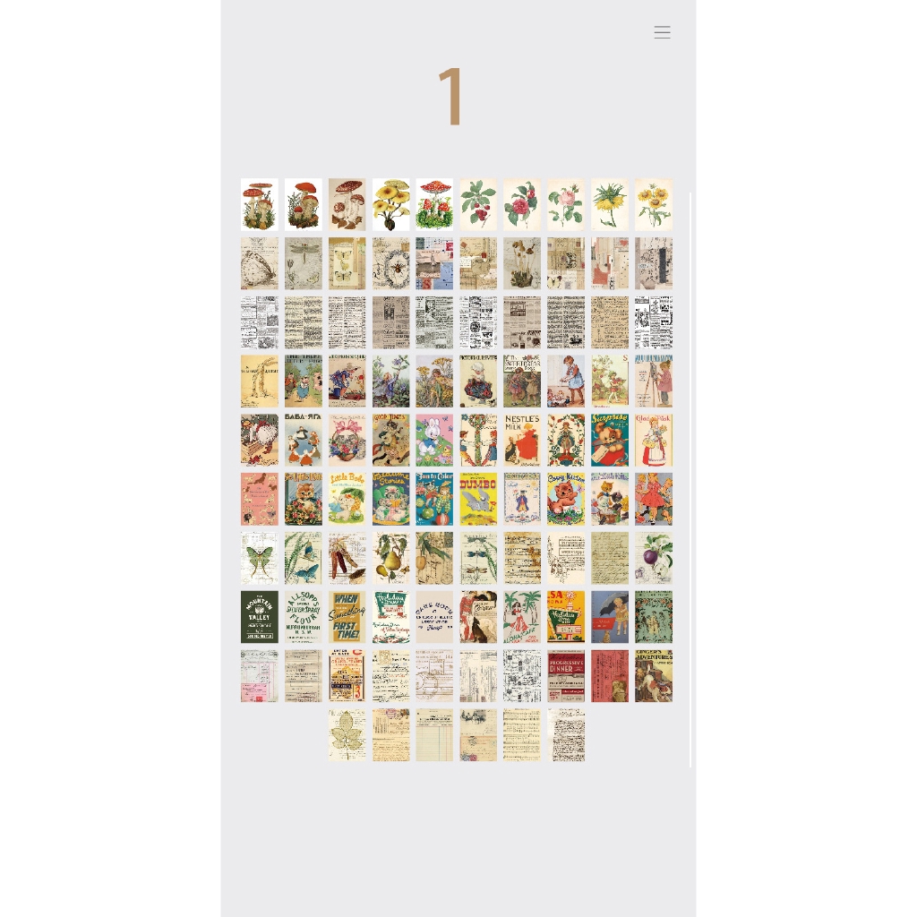 Bộ 100 giấy dán handmade trang trí sổ nhật kí DIY
