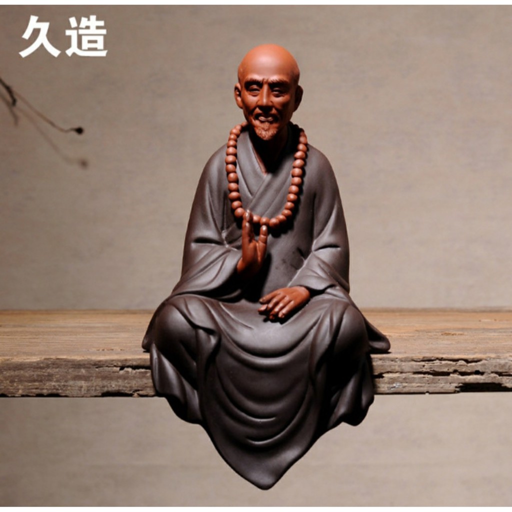 Tượng gốm nhà sư ngồi thiền- Tượng phật thiền sư gốm tử sa
