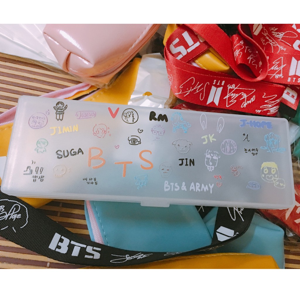 [FREESHIP99K] HỘP BÚT NHỰA BTS, GOT7, BT21