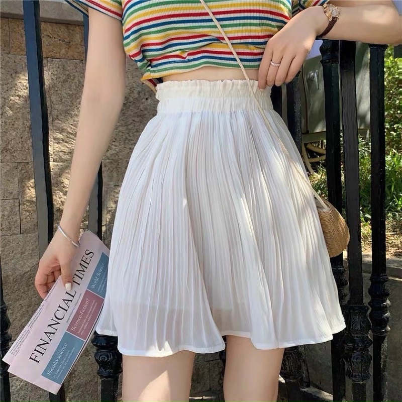 [Mã SRJULY1215 giảm 20K đơn 50K] Chân Váy Voan Dập Ly Trơn Nữ Tính | BigBuy360 - bigbuy360.vn