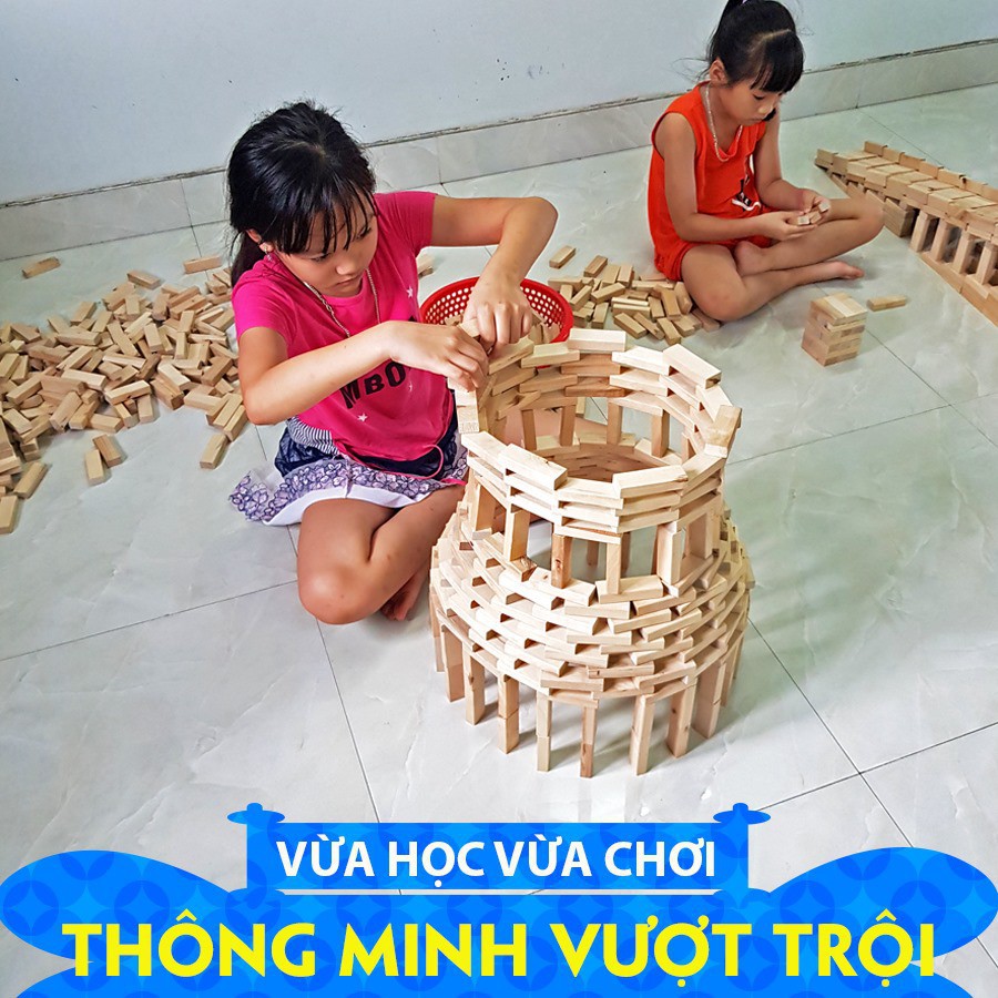 Bộ xếp hình Domino bằng gỗ