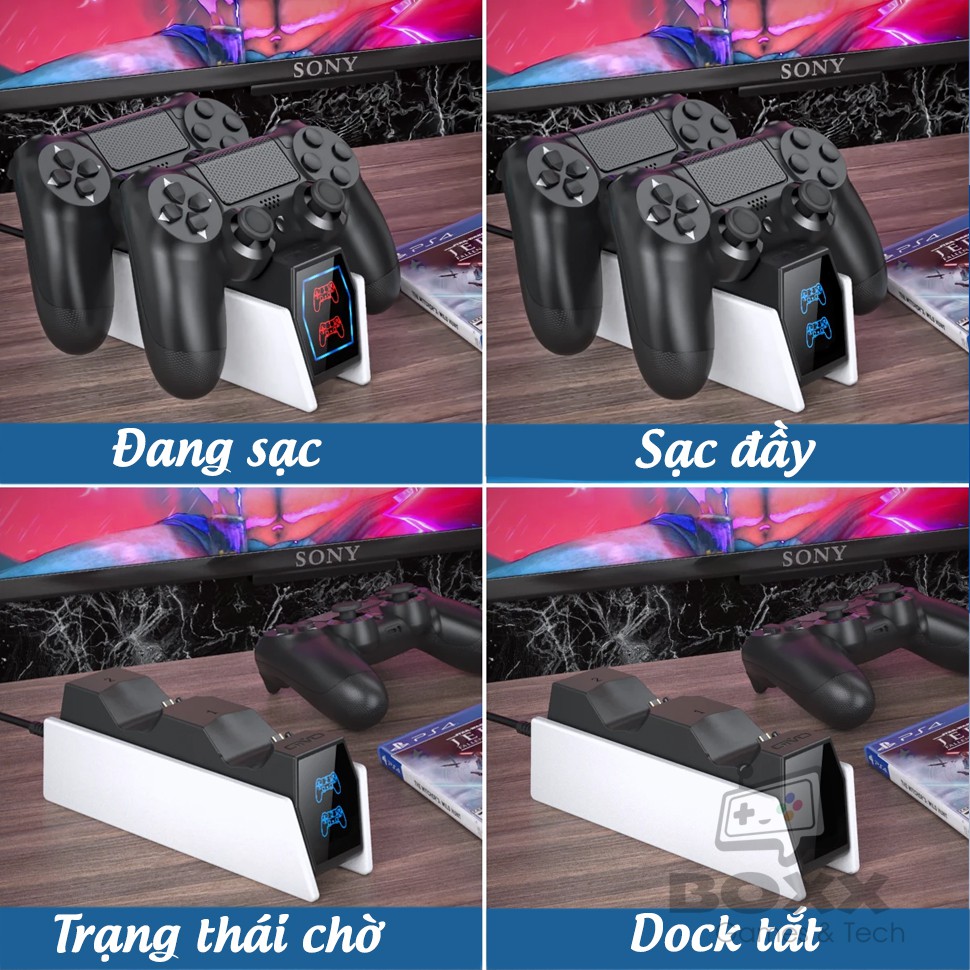 Dock sạc tay cầm PS4, đế sạc nhanh cho tay cầm ps4 | BigBuy360 - bigbuy360.vn