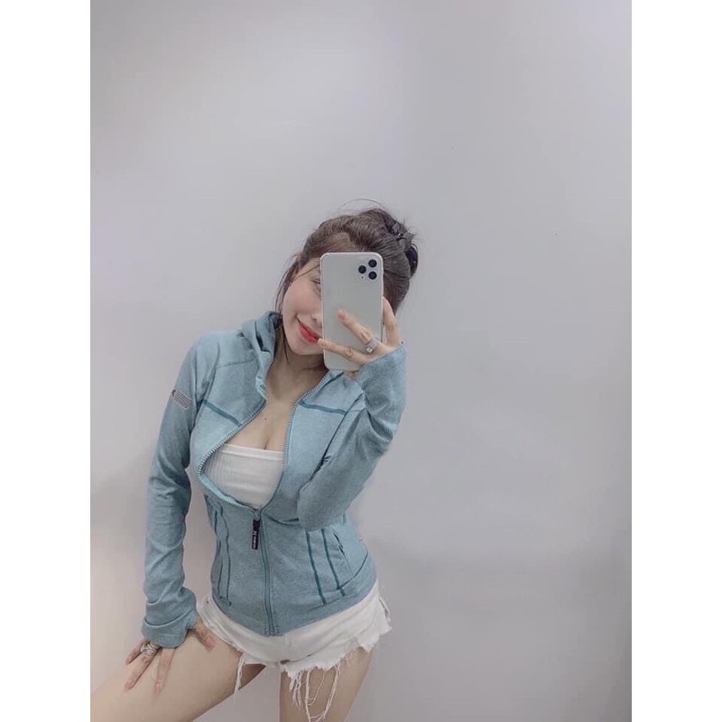 Áo Khoác Dệt Tay Logo Phản Quang Tập Gym -YoGa