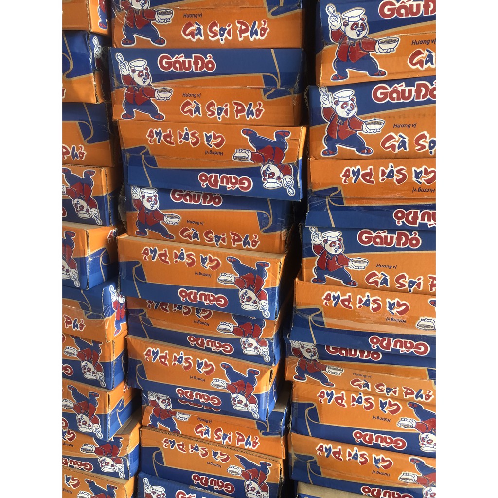 Mì Ăn Liền Gấu Đỏ Gà Sợi Phở Thùng 30 Gói X 65g