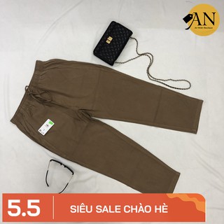 Quần ống suông lưng thun | Quần ống suông nữ lưng thun chất lanh mặc cực mát ngày hè