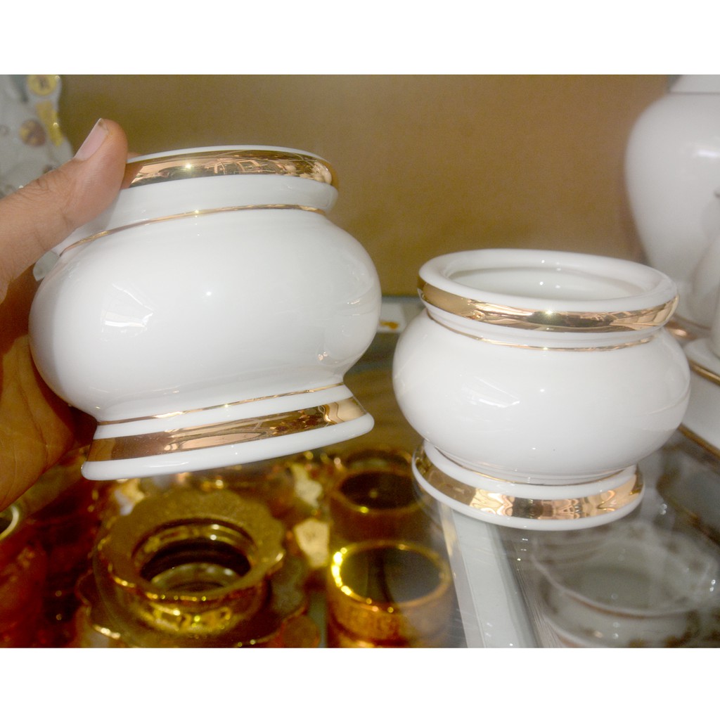 Lư hương thờ cúng bàn thờ gốm sứ trắng