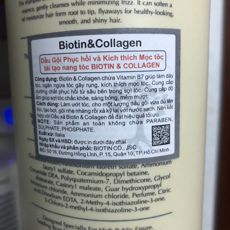 KM CẶP DẦU GỘI XẢ BIOTIN COLLAGEN TẶNG TINH DẦU BIOLEXX 100ML