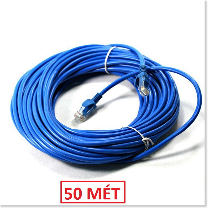 COMBO 2 DÂY CÁP MẠNG 50M DÂY XỊN, DÂY CÁP LAN INTERNET BẤM SẴN 2 ĐẦU TỐC ĐỘ CAO, DÂY LAN RJ45 MẪU MỚI BÁN CHẠY