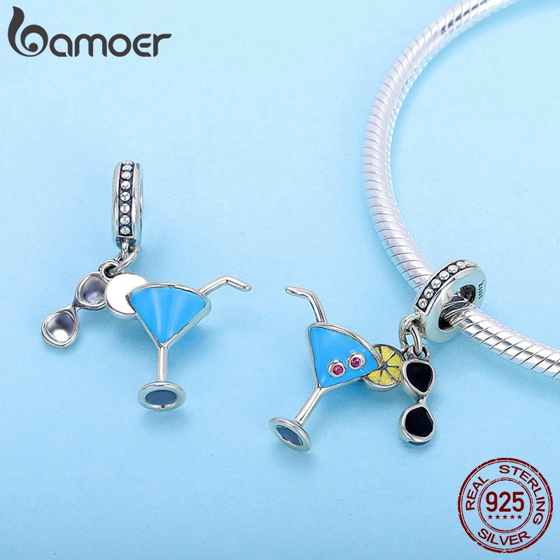 Mặt Phụ Kiện Bamoer SCC698 bạc 925 Hình Mắt Kính Dùng Để Trang Trí Đồ Trang Sức