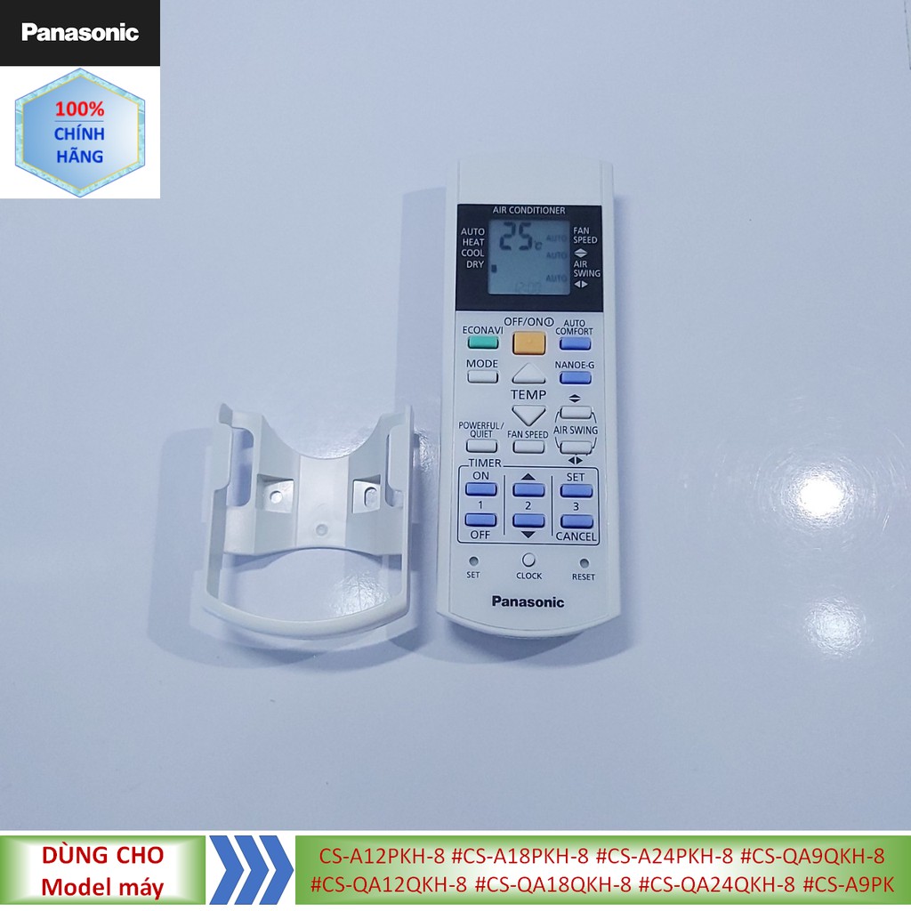 Phụ kiện [Remote chính hãng] Điều khiển điều hòa Panasonic model CS-A12PKH-8 #CS-A18PKH-8 #CS-A24PKH-8 + tặng cặp pin 3A