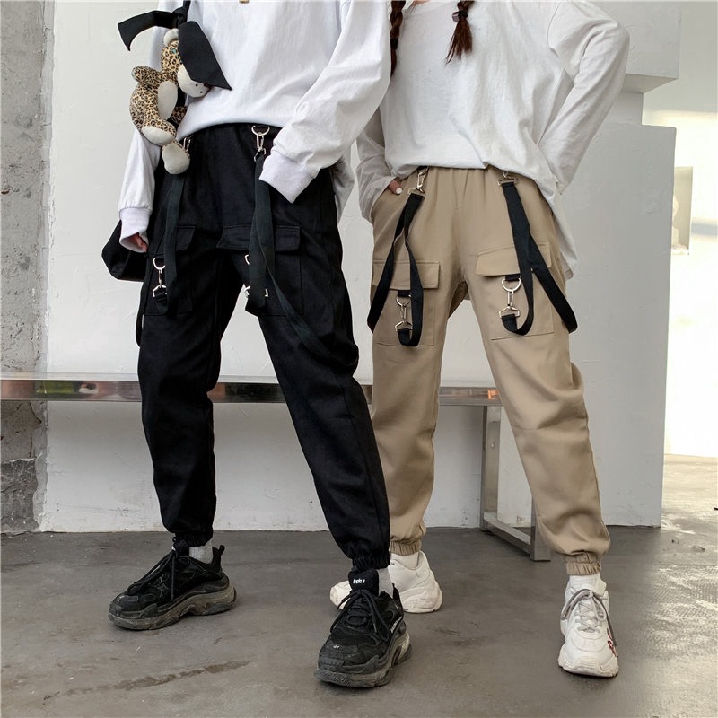 Unisex Harajuku Style Cargo pants Multi Pockets Casual pant High Waist Solid Cargo Pants work pants | BigBuy360 - bigbuy360.vn