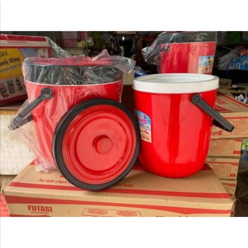 Phích đá, thùng đá giữ nhiệt tròn Việt Nhật. Dung tích từ 3 Lít - 15 Lít. Thùng 3 lớp giữ nhiệt đến 12 giờ