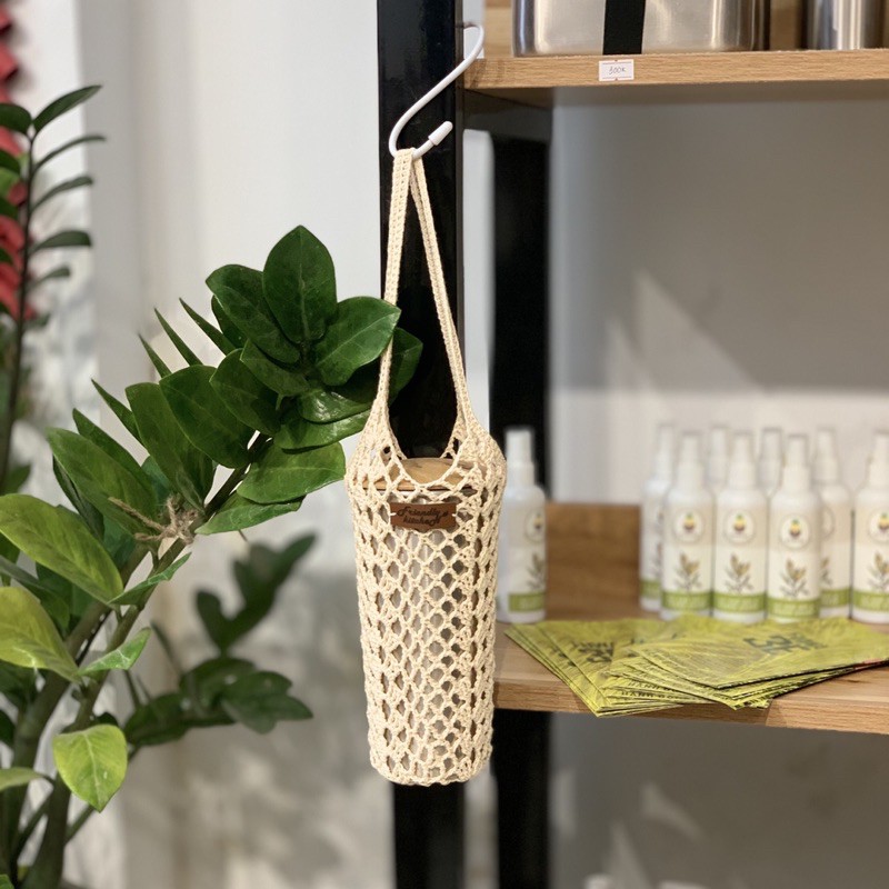 Túi lưới sợi cotton đựng bình nước móc thủ công Friendly Kitchen
