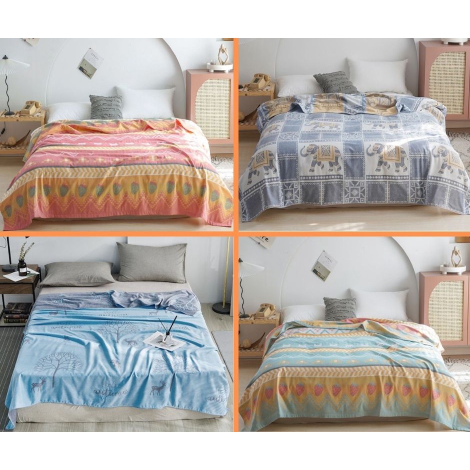 [XẢ KHO] Chăn văn phòng vải xô gọn nhẹ, thoáng mát (2 lớp)