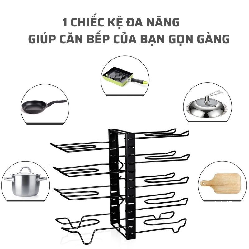 Kệ để xoong nồi đa năng Giá đựng đồ nhà bếp thép không gỉ (kệ xương cá M10)