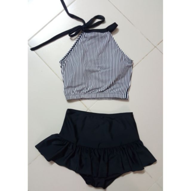 Bikini yếm cổ nơ váy ảnh thật