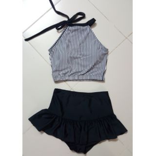 Bikini yếm cổ nơ váy ảnh thật