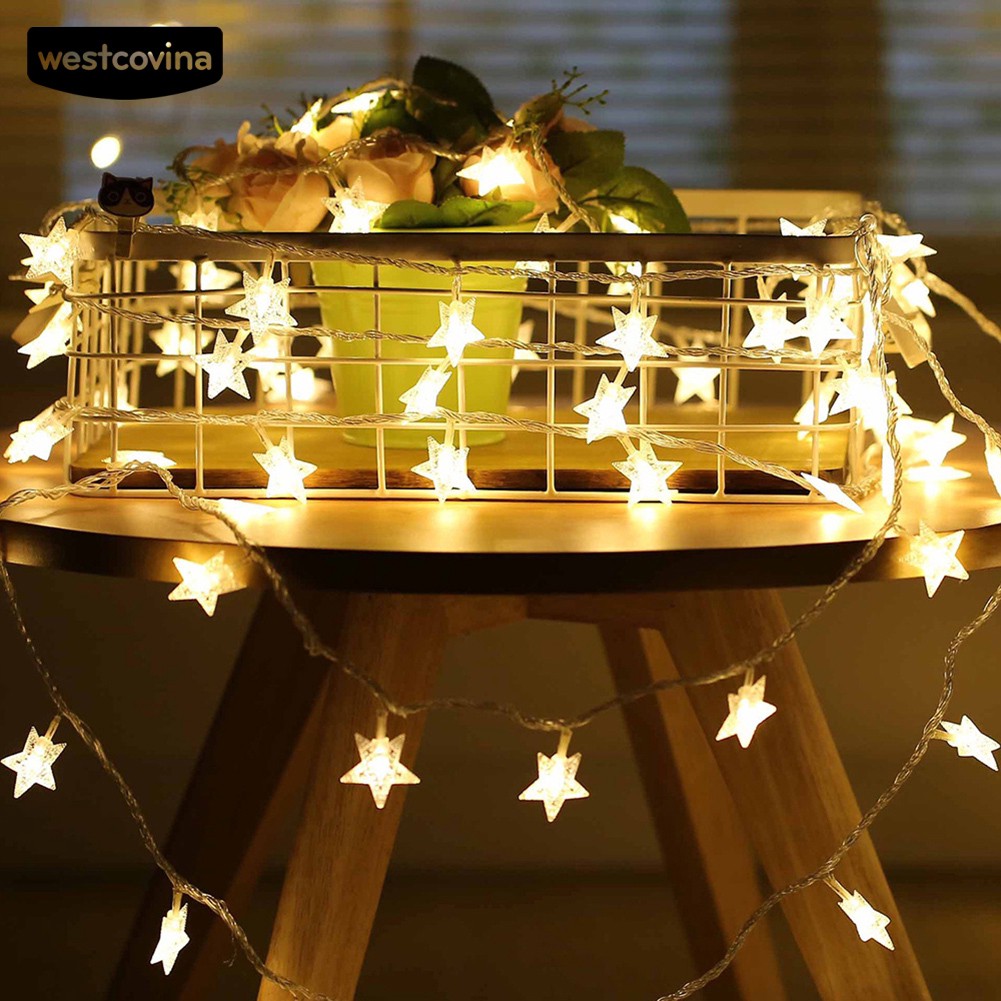 Dây Đèn Led 6m 40 Bóng Hình Ngôi Sao Trang Trí Tiệc Cưới