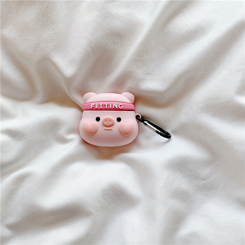 Vỏ Đựng Bảo Vệ Hộp Sạc Tai Nghe Airpods 1 / 2 Hình Chú Heo Ngộ Nghĩnh