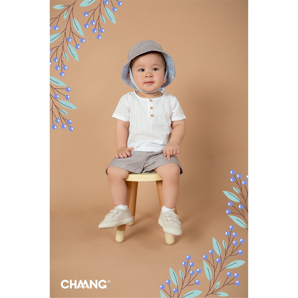 [CHÍNH HÃNG] Áo cộc tay cổ trụ bé trai cotton summer Chaang