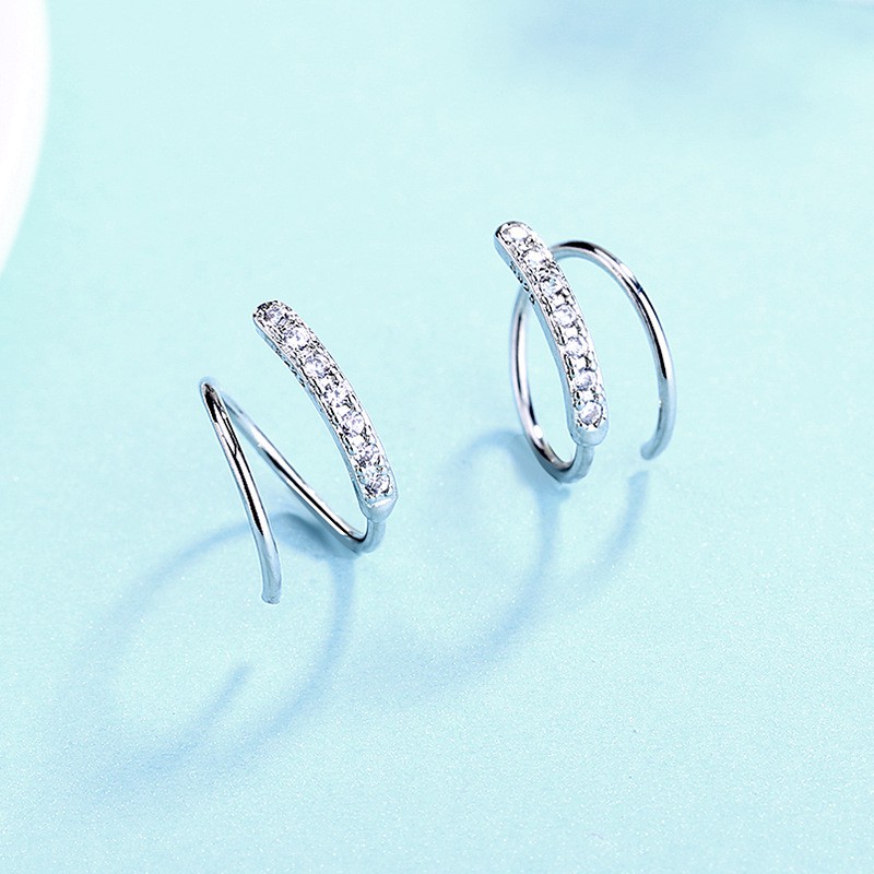 Khuyên tai Xoắn ốc Pha Lê màu bạc sang trọng cho nữ ANTA Jewelry ATJ3590