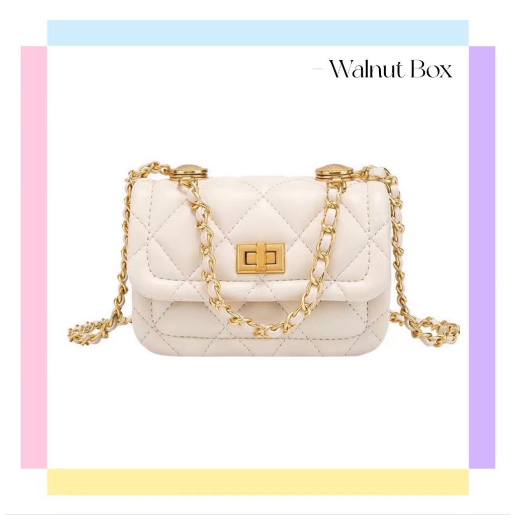 Túi Đeo Chéo Đính Đá Phối Dây Xích Thời Trang Mùa Xuân Mới 2022