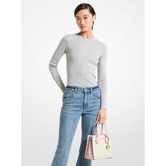 Túi Michael Kors Mercer Medium Logo and Leather Accordion Crossbody Bag