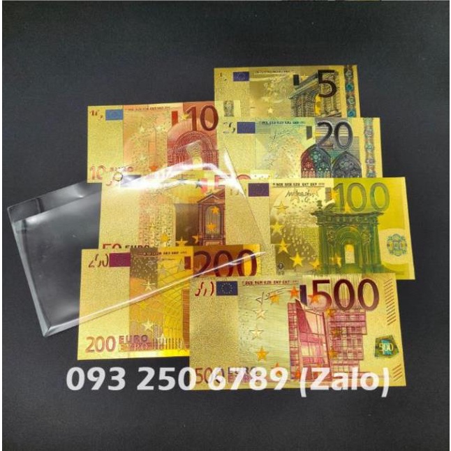 Trọn Bộ Tờ EURO Mạ Vàng Sang Chảnh Plastic 7 TỜ - Từ 5 - 500 EURO