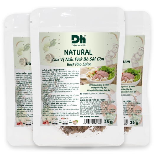 Natural gia vị nấu phở bò Sài Gòn Dh Foods 25g