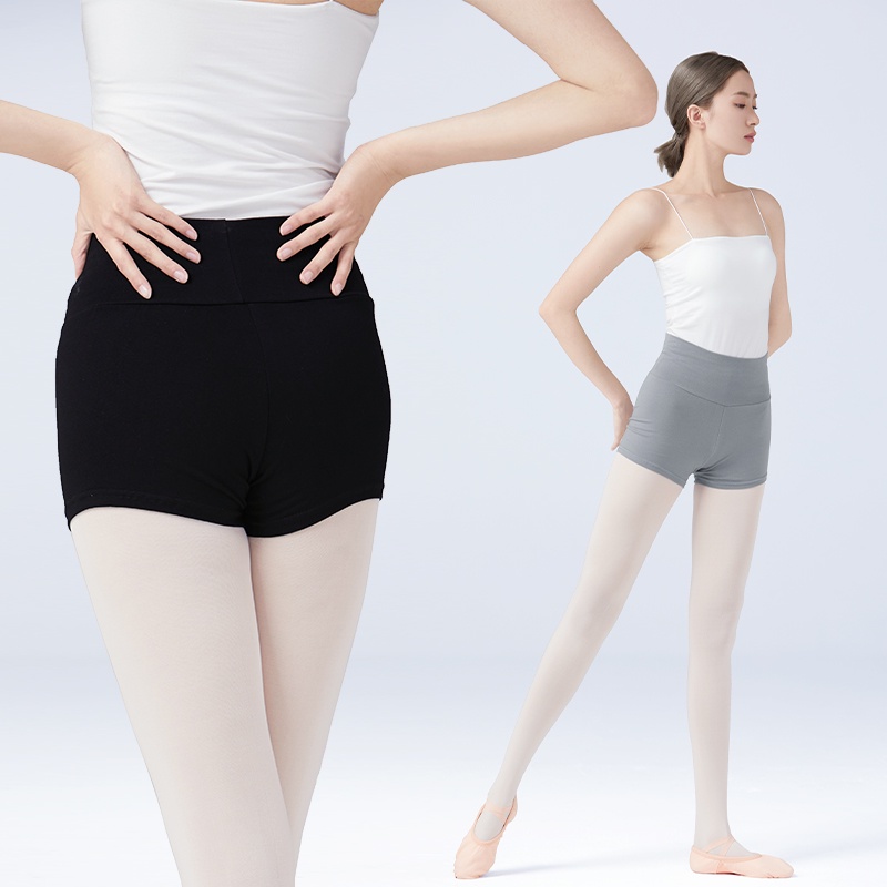Quần Short Cotton Màu Đen Lưng Cao Thời Trang Cho Nữ Tập Yoga/Chạy Bộ
