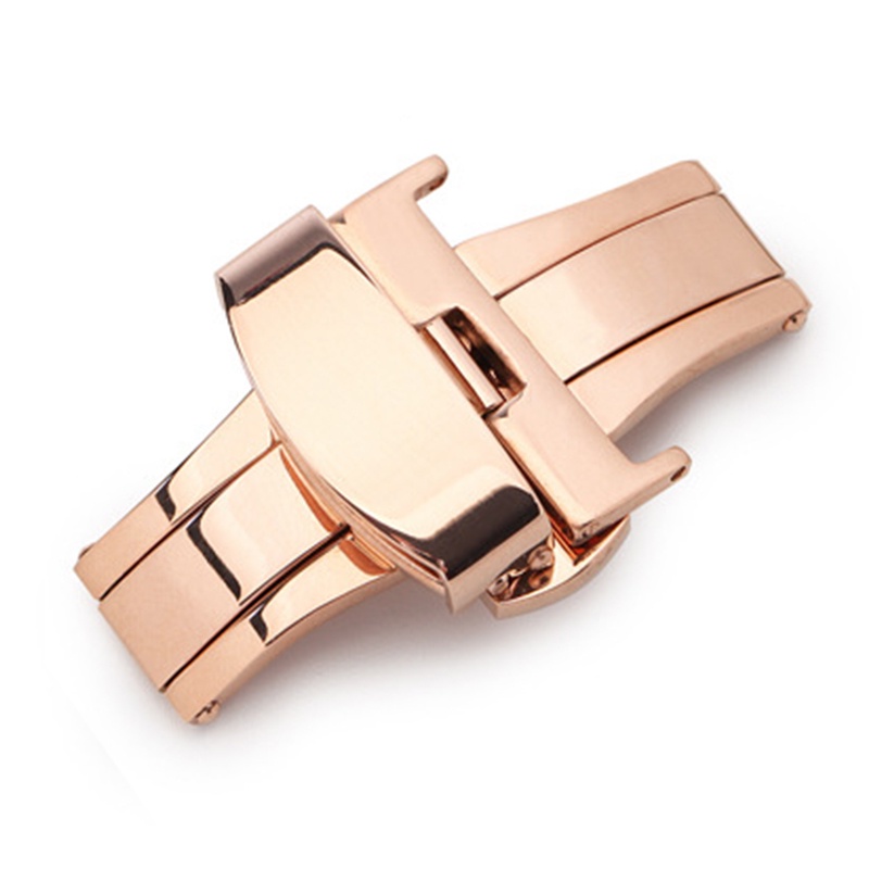 Dây Đeo Đồng Hồ Bằng Da Mềm Mỏng Có Khóa Kim Loại Màu Vàng Hồng 10/12/13/14/15/16/17/19/20/21/22mm