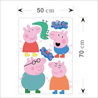 Miếng dán tường hình heo Peppa , dễ chùi rửa