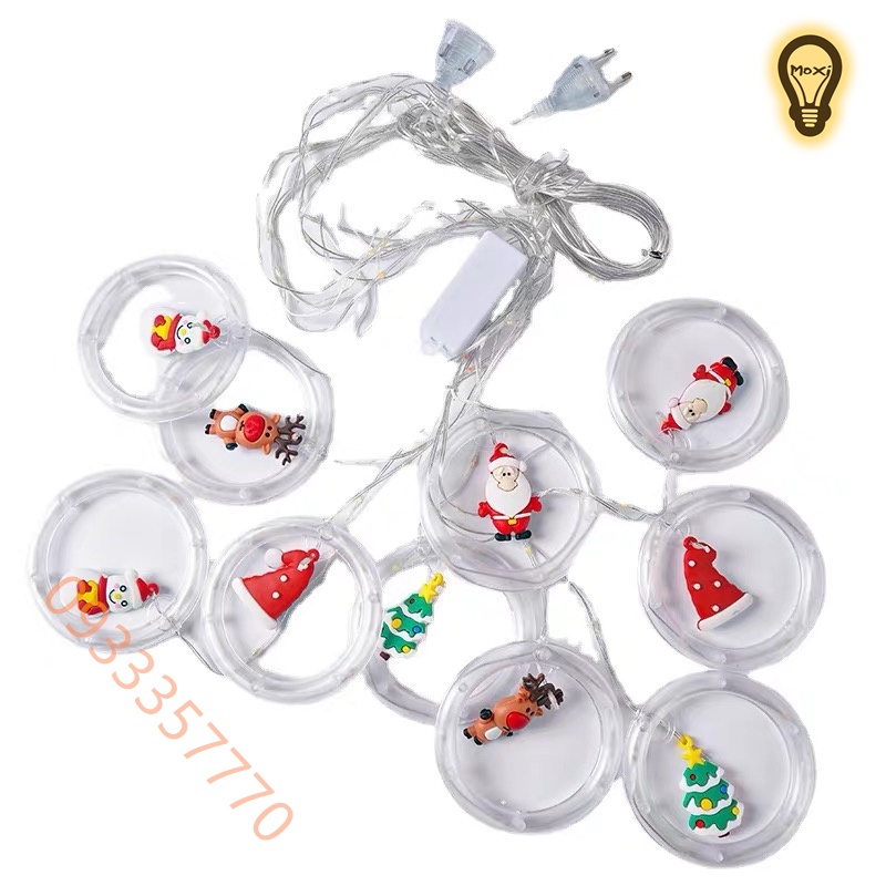 【LOẠI 1】 Đèn LED màn Rèm Trăng Sao Chống Thấm Nước Trang Trí Decor Ngoài Trời NOEL giáng sinh - Dài 2.5 Mét