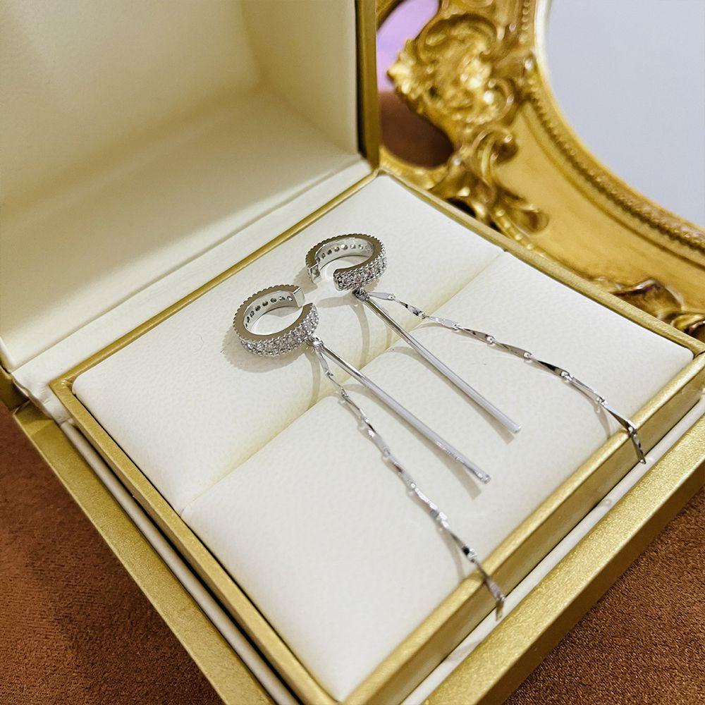 MOCHO Khuyên Kẹp Vành Tai Dáng Dài Đơn Giản Cho Nữ